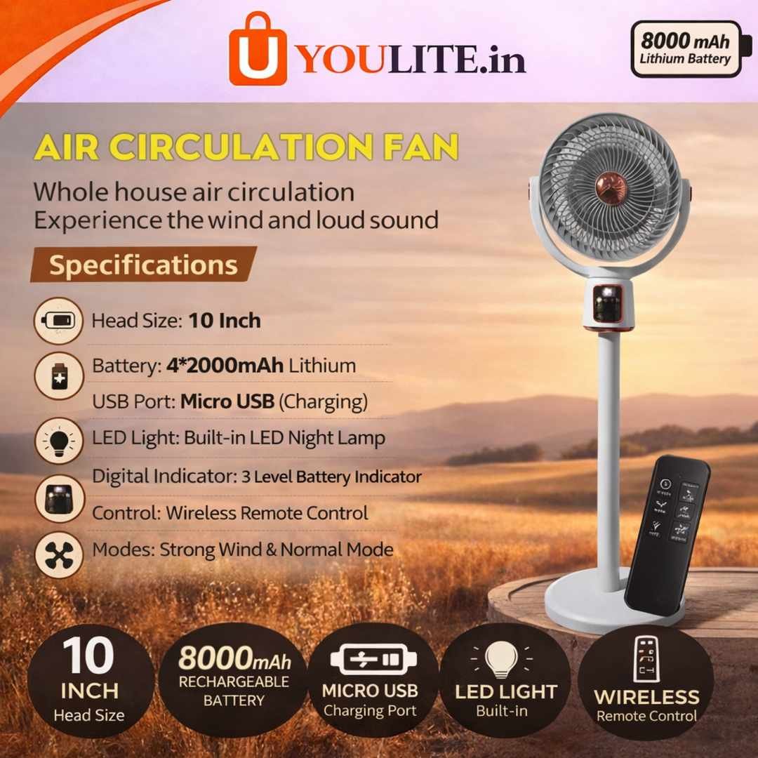 Autogenous Fan Rechargeable Fan Auto Circulation Fan Y176 - Online Shopping Site In India: